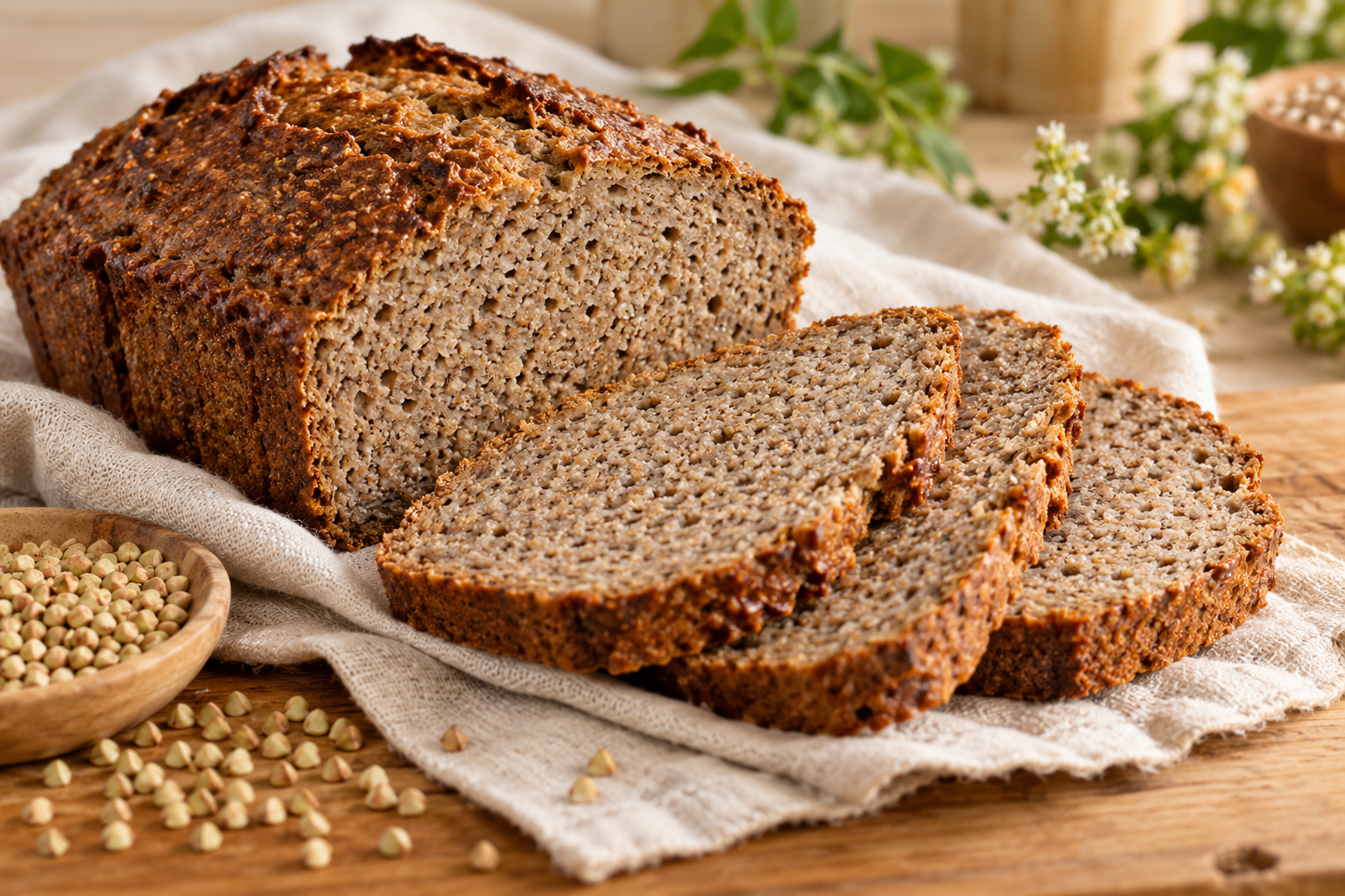 Selbst gebackenes Buchweizenbrot